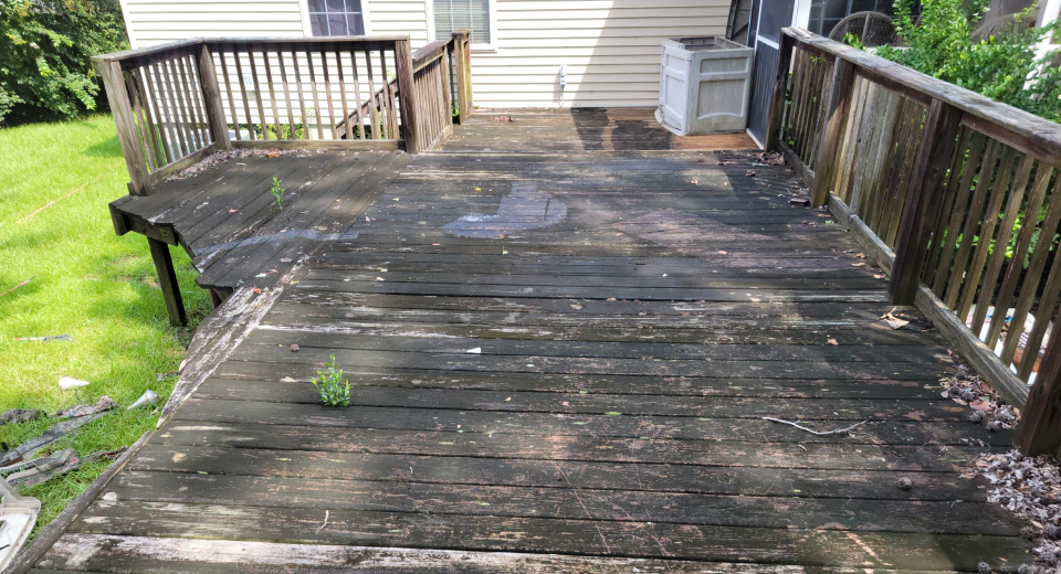 a deck that needs to be serviced